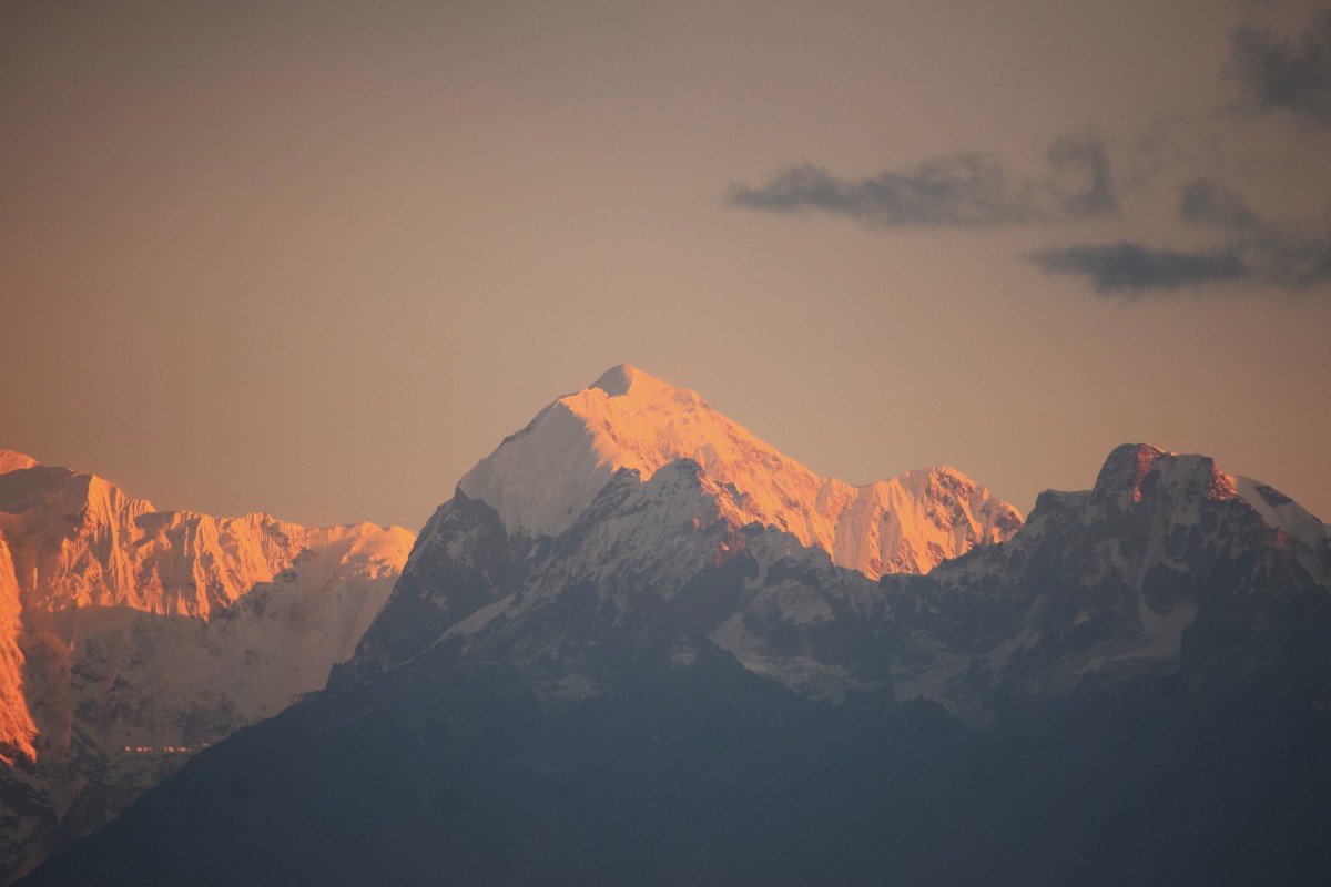 Mount Pandim at sunrise, as seen from Darjeeling
