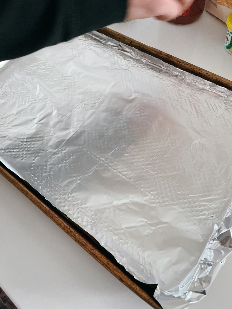 Line a baking pan with a silicone baking mat or foil.