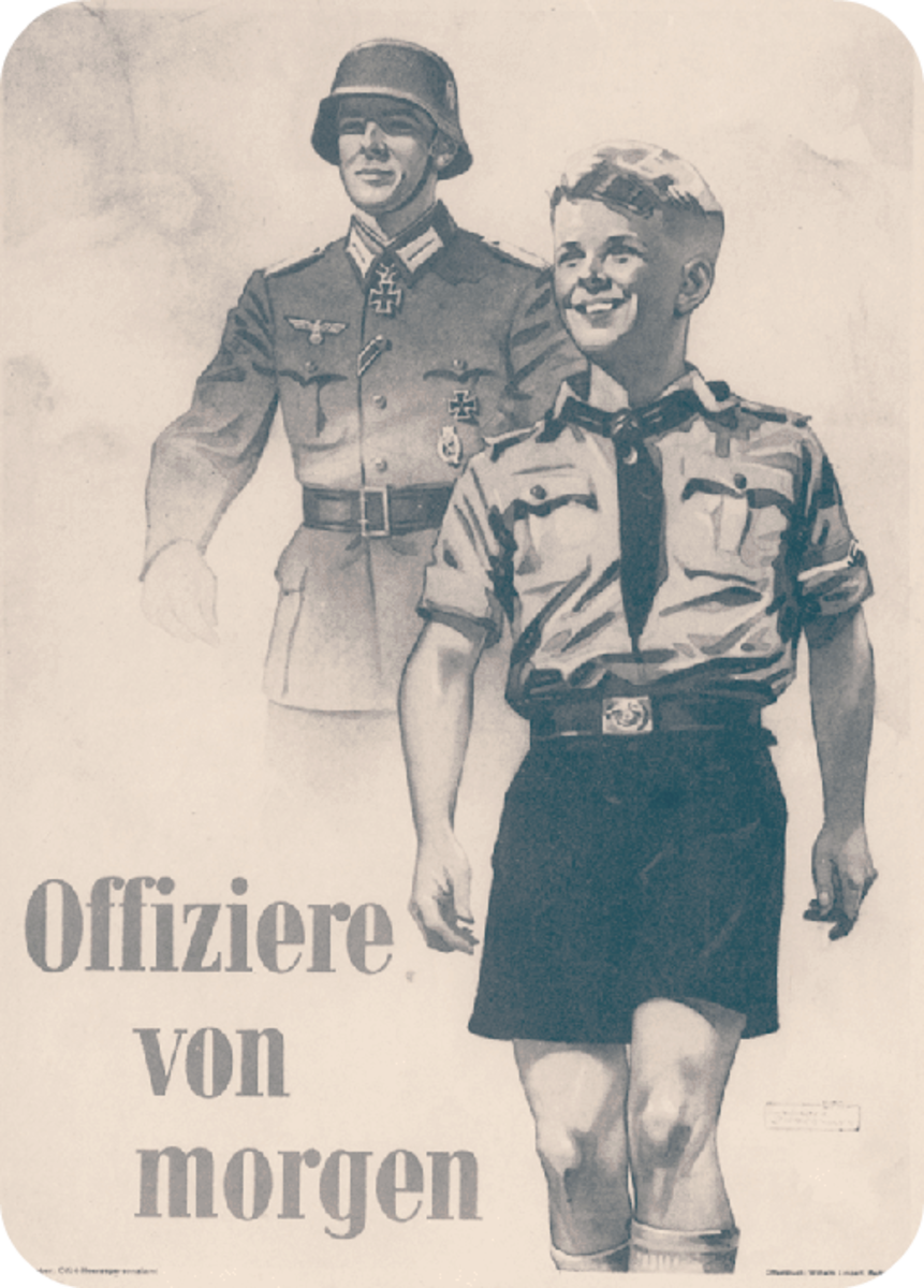 "Officers of tomorrow." Hitlerjugend recruitment poster with a clear message, 1940.