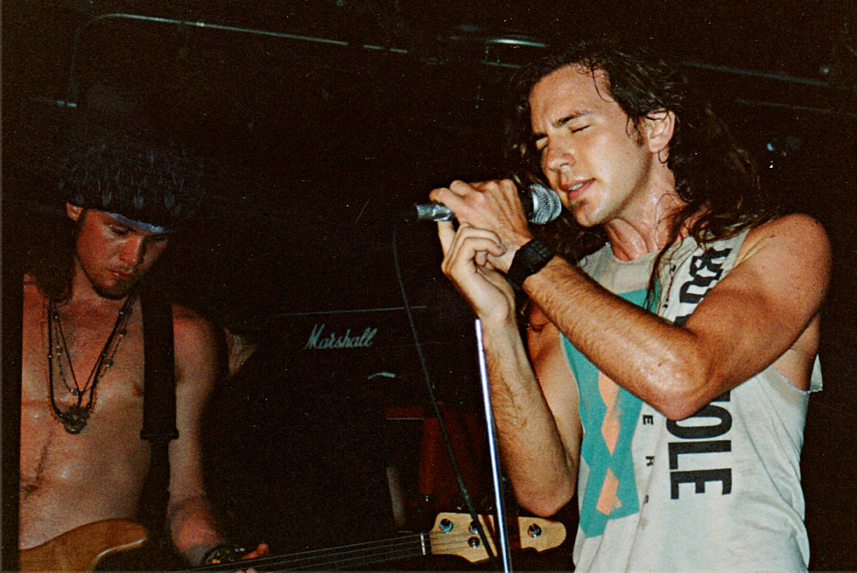 Pearl Jam in 1991, shortly after recording "Jeremy," a song about a teen suicide.