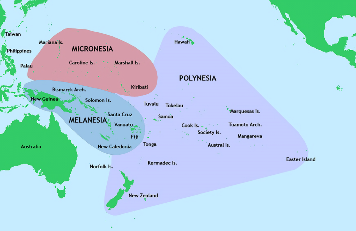 Tonga's position in the South Pacific. It is comprised of 171 islands, 45 of which are populated. 