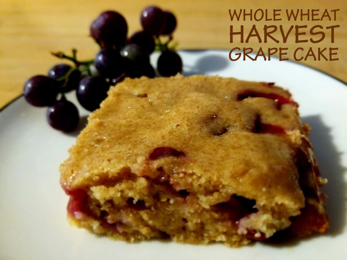 Whole Wheat Harvest Grape Cake With Honey Glaze
