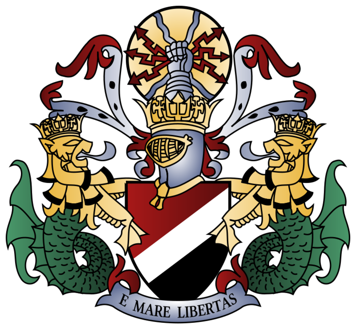 Sealand coat of arms. For a trifling $202 the principality will create a personalized coat of arms for you. 