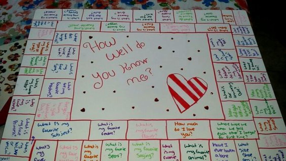 A board game to make on valentines day or anniversary for that special someone.