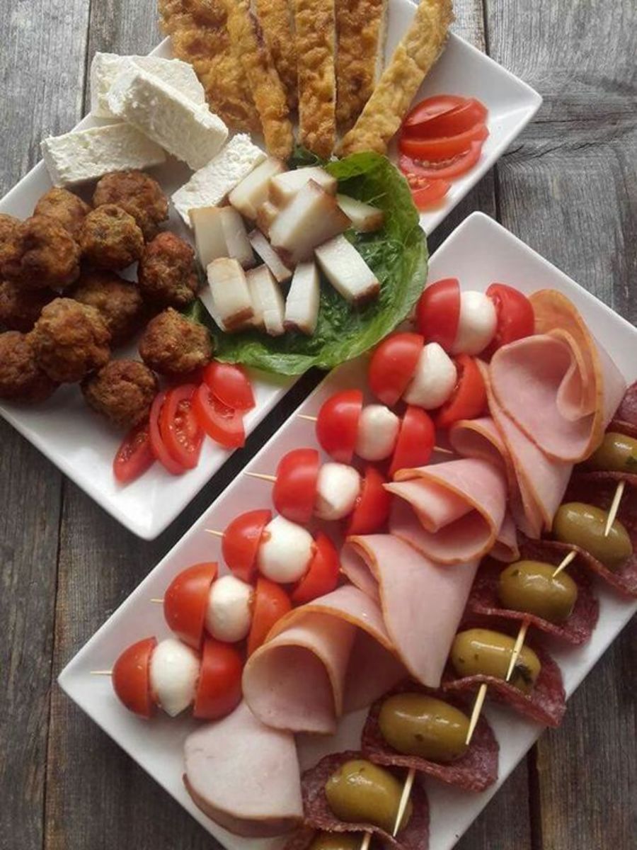 Cheese and meat platter