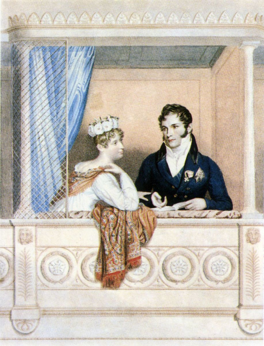 夏洛特公主和利奥波德王子。乔治·道斯的肖像。