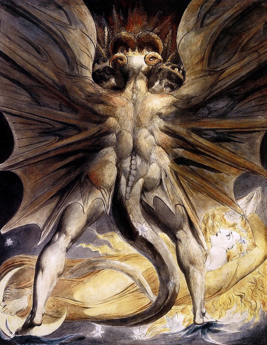 The Red Dragon and the Woman Clothed in Sun by William Blake, circa May 1803.
