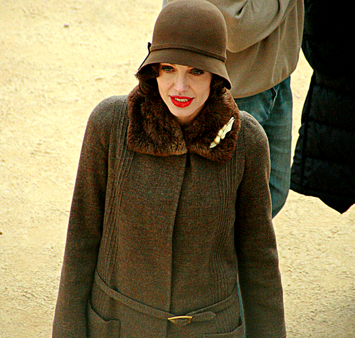 Angelina Jolie on the set of "The Changeling" (2008)