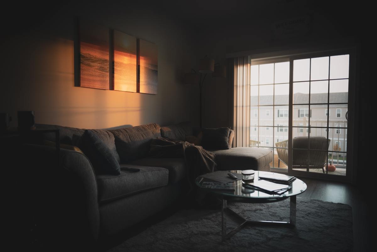 Places like bedrooms and living rooms (such as what is shown in the picture) with quiet and dark ambiance are the best place to sleep and rest during a migraine attack.