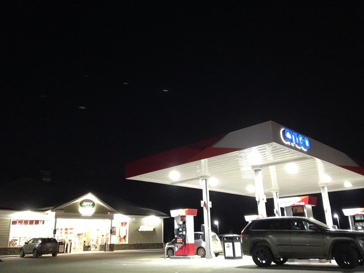 A gas station with a convenience store for stopovers.