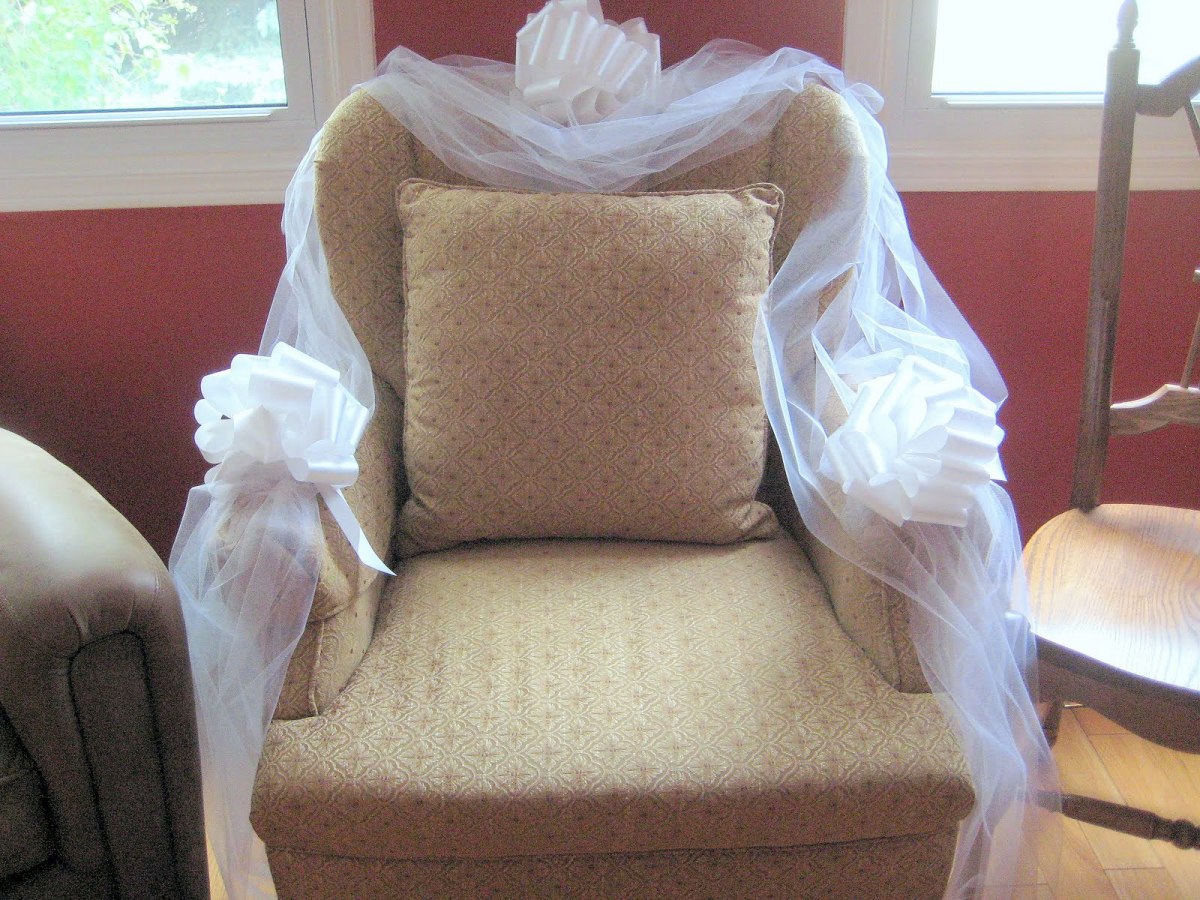 bridal shower chairs are easy to create with just a few accessories