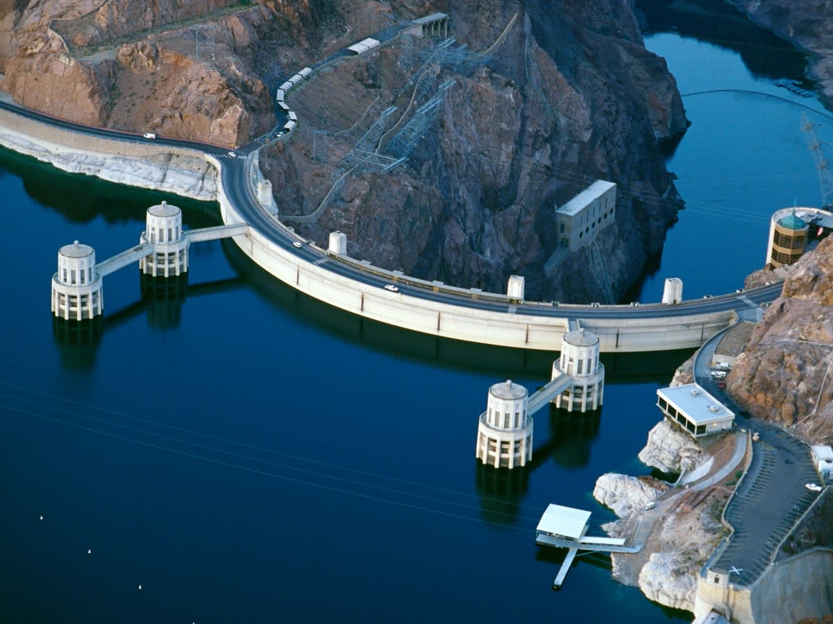 Majestic Hoover Dam and the Largest Reservoir, Lake Mead