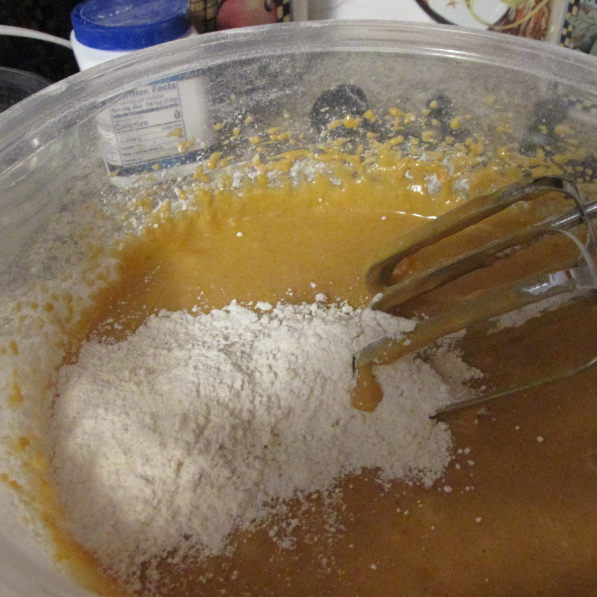 Add the dry ingredients to the wet ingredients.