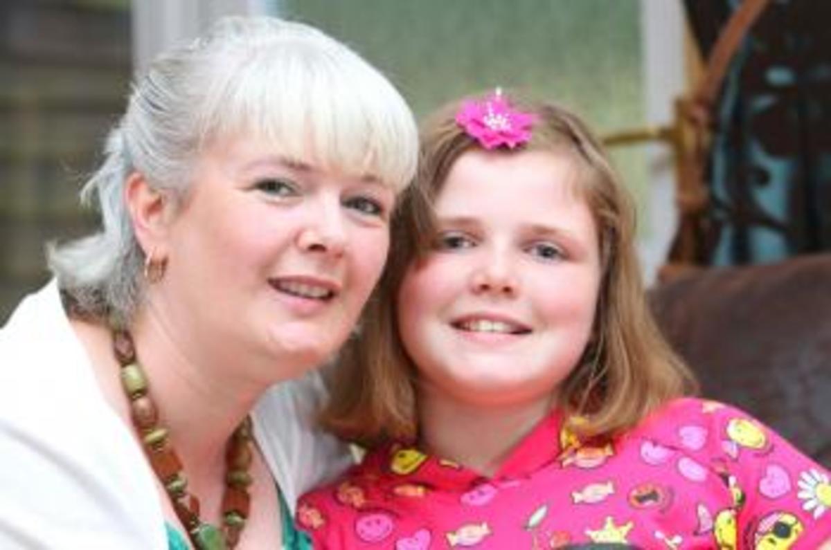 Nicola Howe's hair turned white within seven days of giving birth to her daughter Jade. She was in hospital after the traumatic birth and was dark haired before. 
