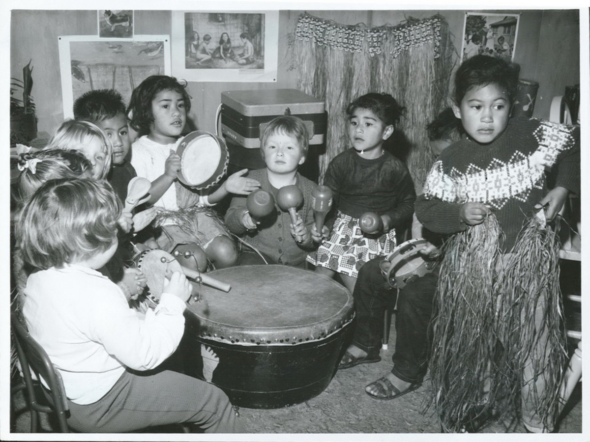 Music education at the Logan Campbell Kindergarten in Auckland, New Zealand, 1965