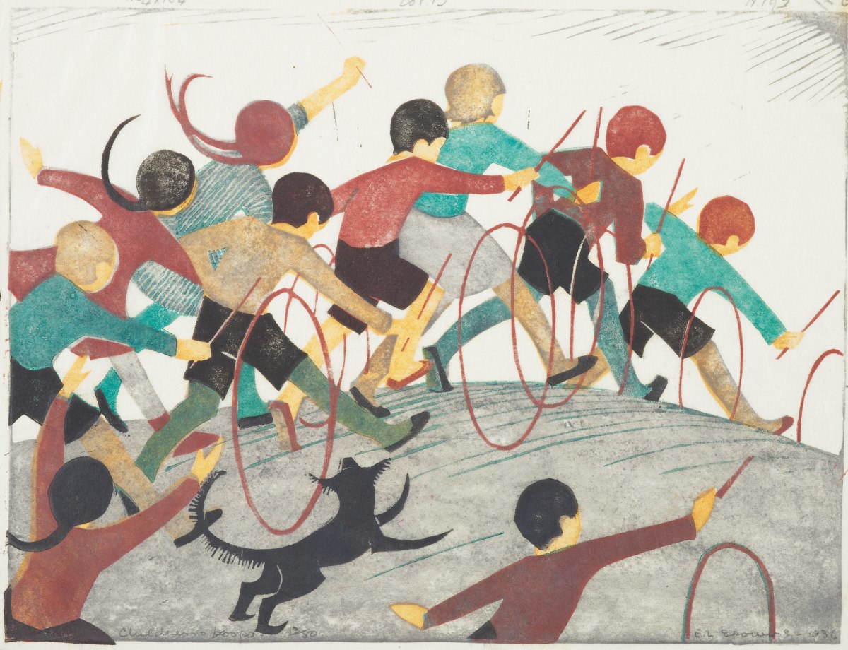 Children With Hoops, Ethel Spowers
