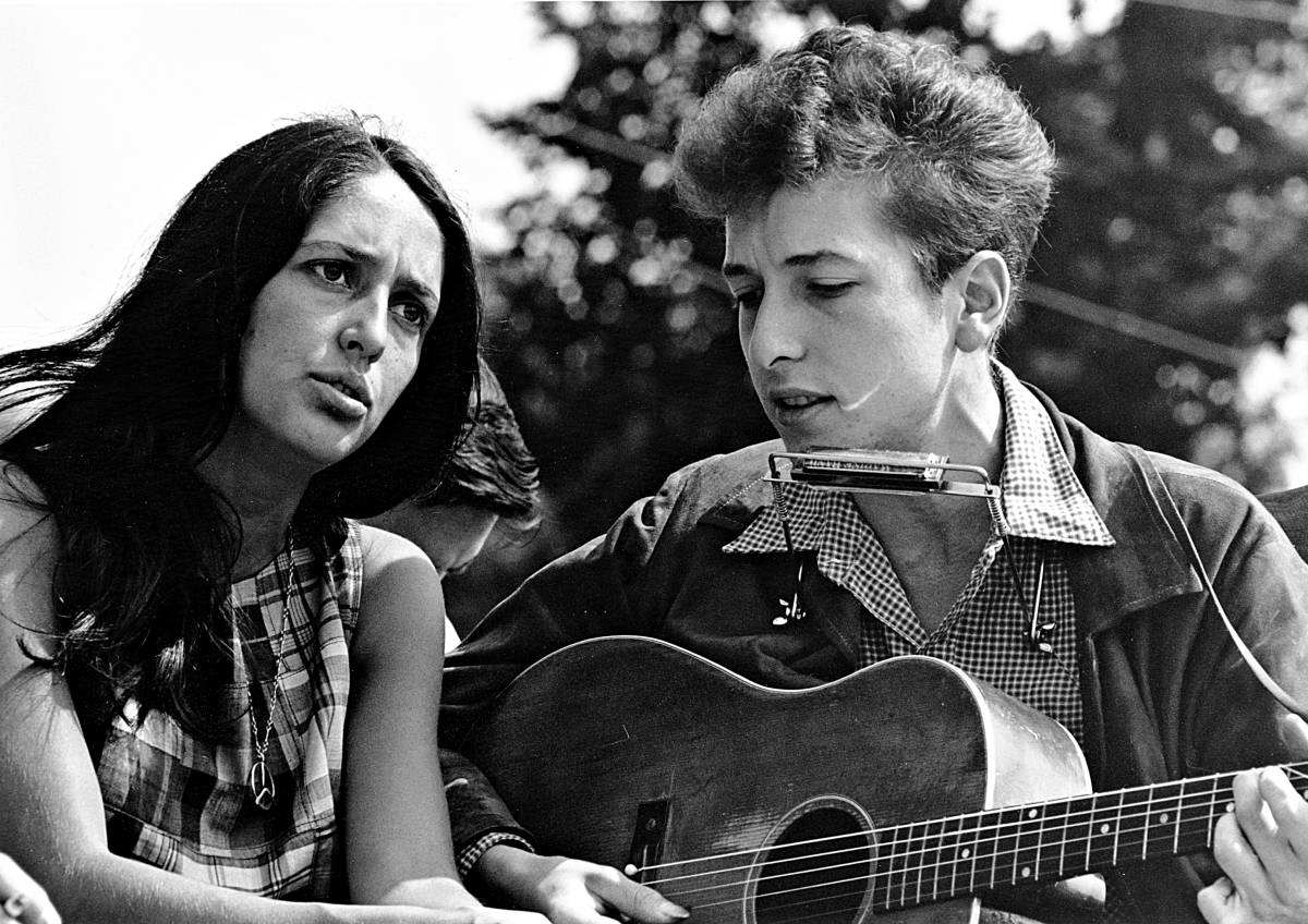 The '60s folk movement, led by Joan Baez and Bob Dylan, inspired a generation of poets, thinkers, and anti-war activists.
