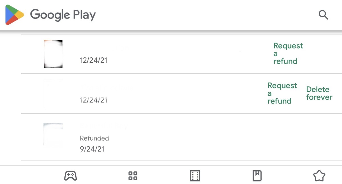Google Play Orders List