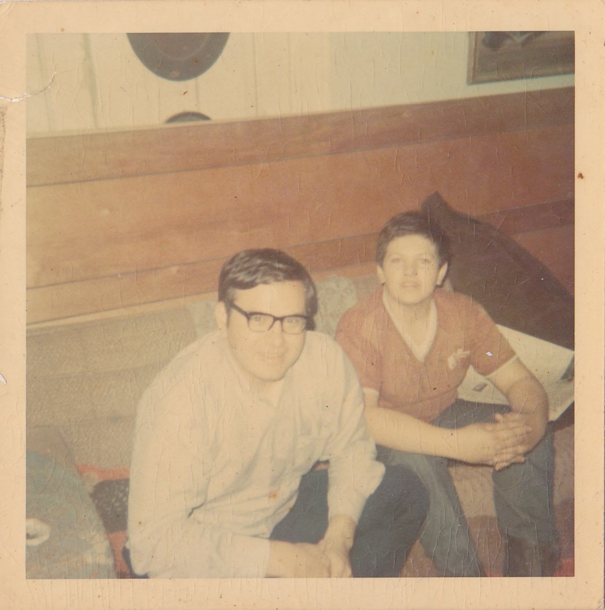 Author on left and younger brother at home in 1971