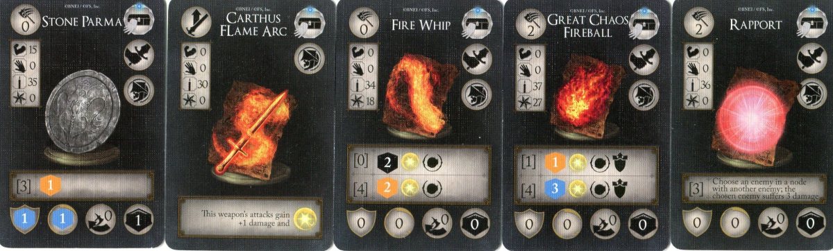 The Pyromancer's transposed equipment cards.