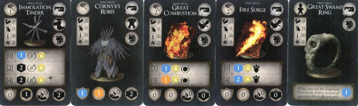 The Pyromancer's unique treasure cards.