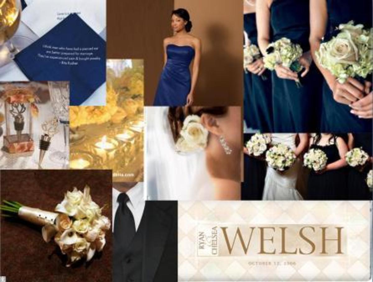 photo credit: boards.weddingbee.com Navy Blue and Cream Wedding Color Theme Ideas