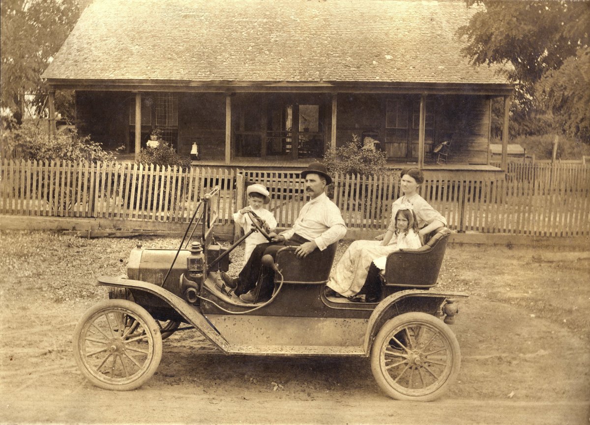 Family in a Ford Model T
