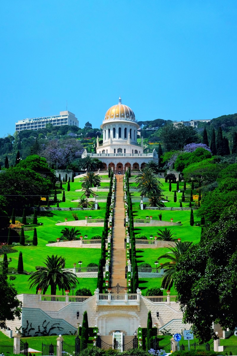 Shrine of the Báb on the slopes of Mount Carmel, in Haifa, Israel, where the mortal remains of the Báb are buried after his execution in Persia
