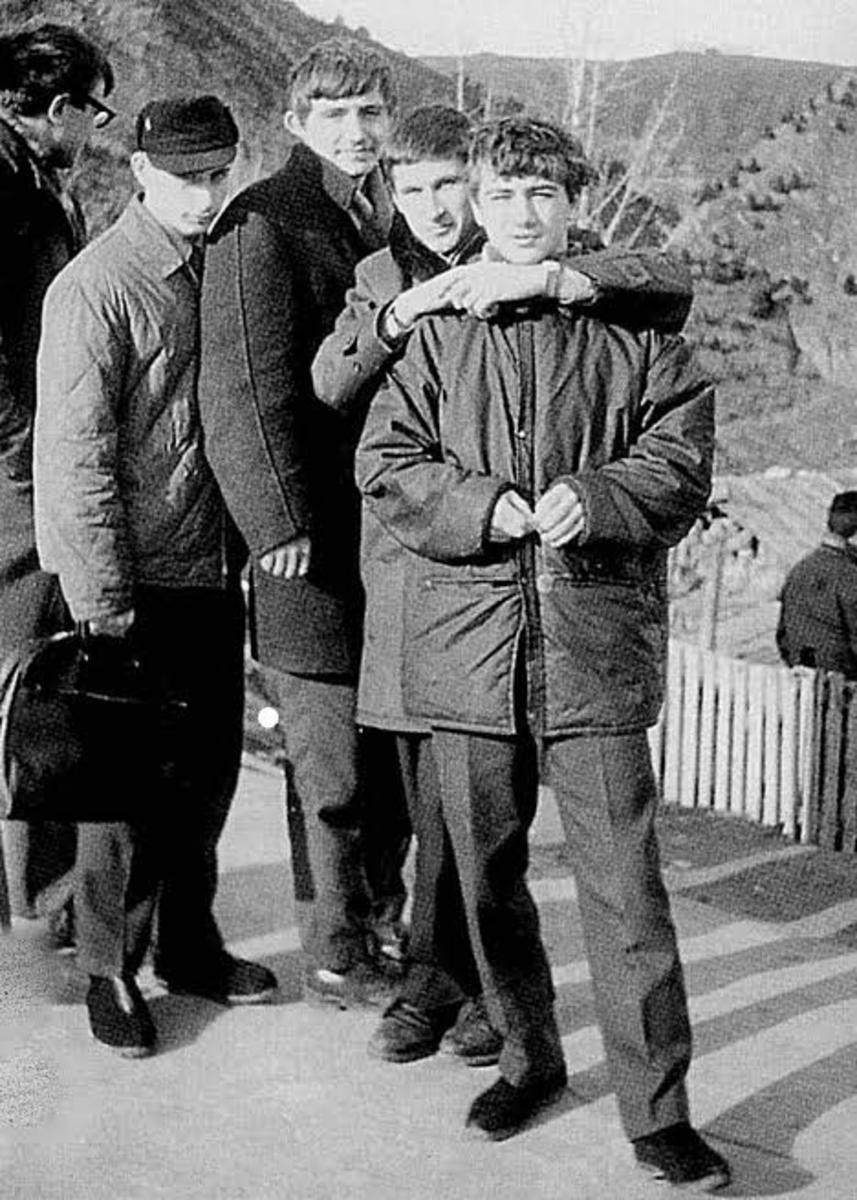 Putin with his friends in his teenage