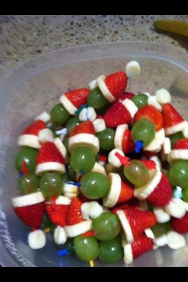 Cute fruit elves for North Pole Breakfast