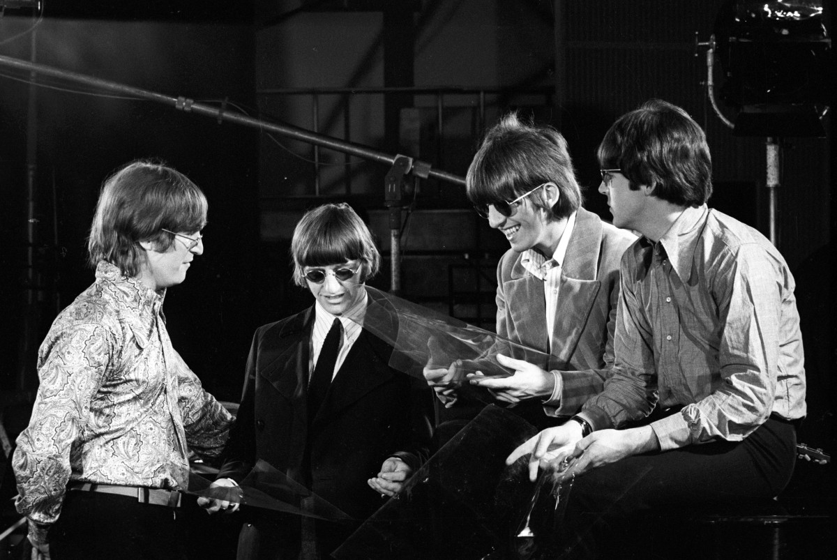 The Beatles in Abbey Road Studio during filming of the “Paperback Writer” and “Rain” promotional films. May 19, 1966.
