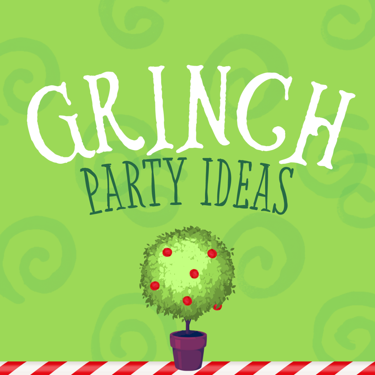 Go for a Grinch theme for your Christmas party this year! Find fun snacks and décor ideas in this article, like these furry green topiary trees!