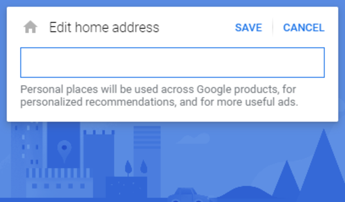 Adding Home Address on Google Maps