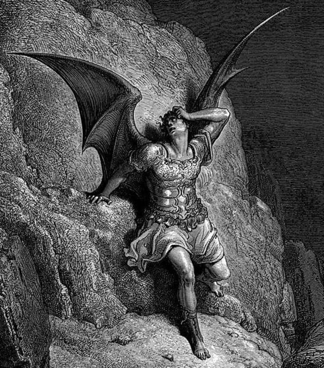 约翰·弥尔顿的《失乐园》中，古斯塔夫·多雷所画的撒旦。