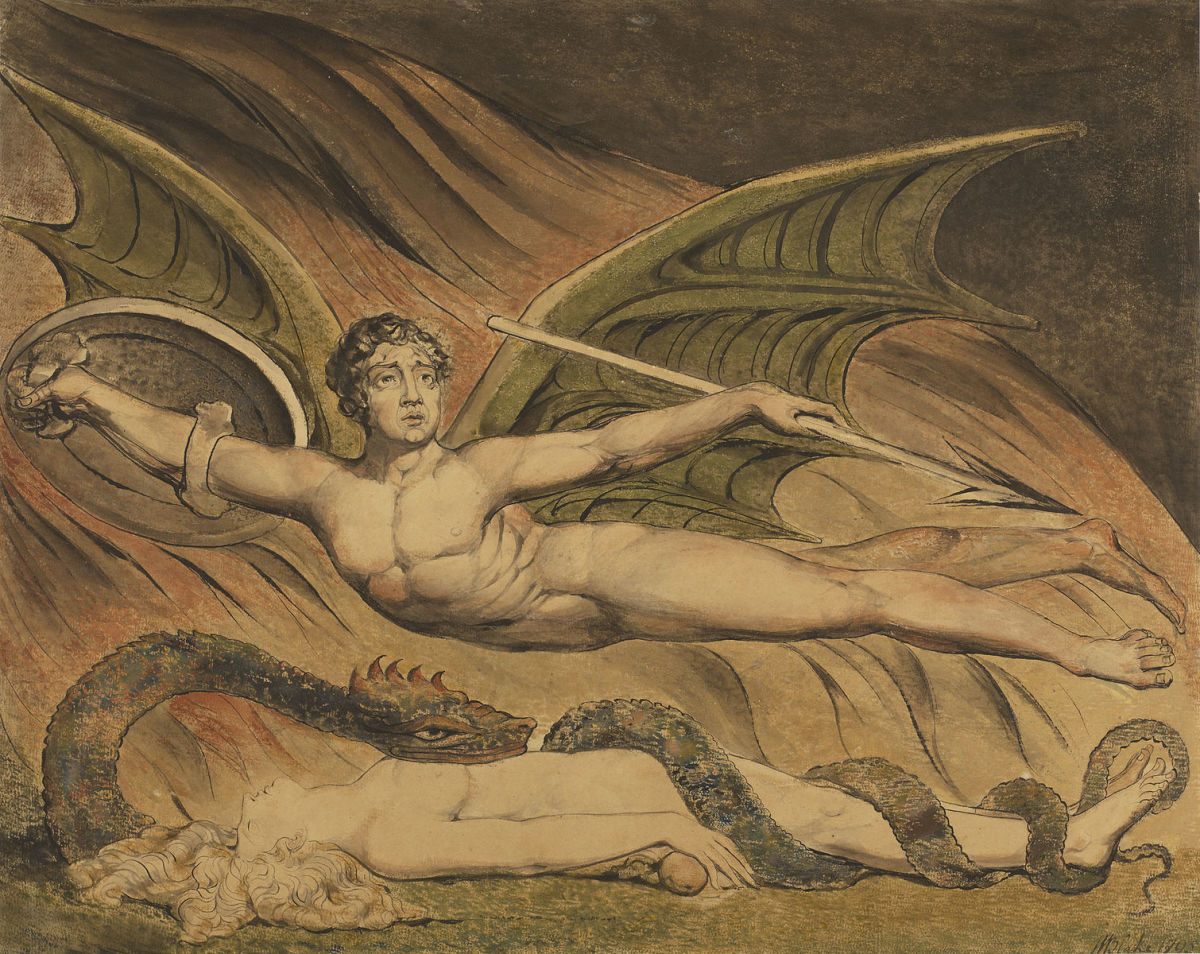 Satan Exulting over Eve as depicted by William Blake