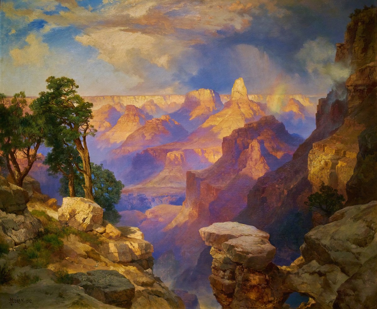 Thomas Moran, "Grand Canyon with Rainbow," 1912. Oil on canvas. de Young Art Museum