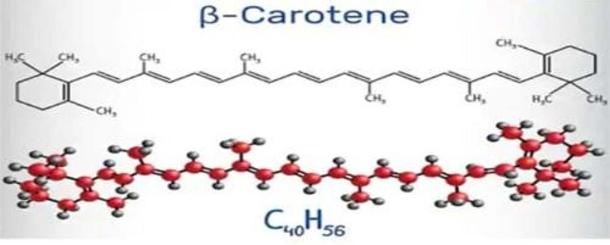 Molecular structure of beta-carotene