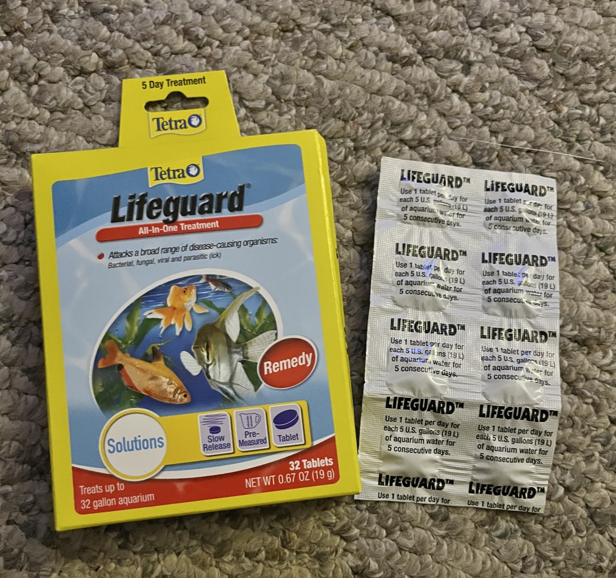Tetra Lifeguard comes conveniently dosed in tablet form.  I found this medicine easy to use when treating my sick betta fish.