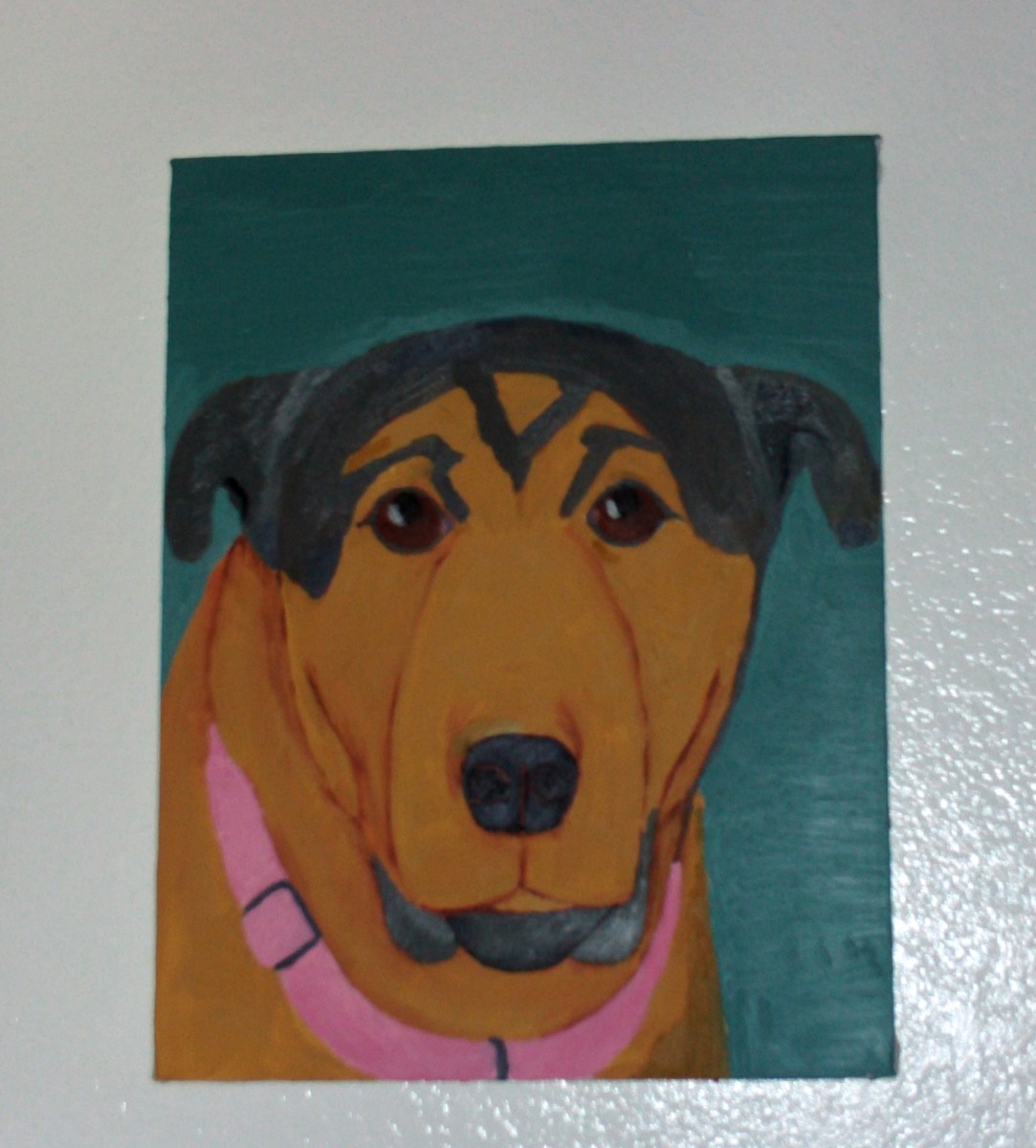 A painting of my dog Buster.