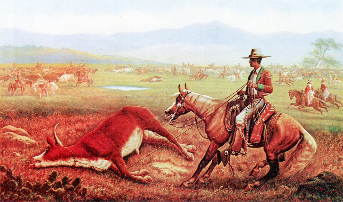"Charros at the Roundup," 1877 by James Walker (1818-1889). This image was published in a Time Life Book.