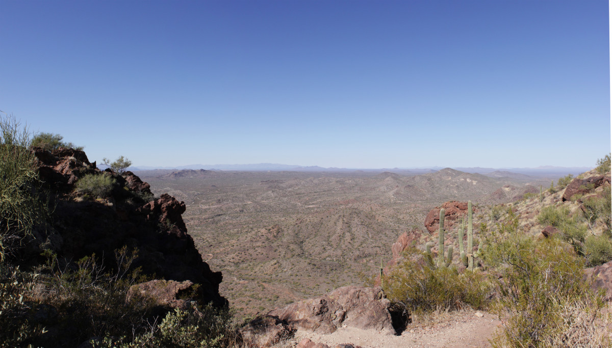 View from the saddle of Vulture Peak.