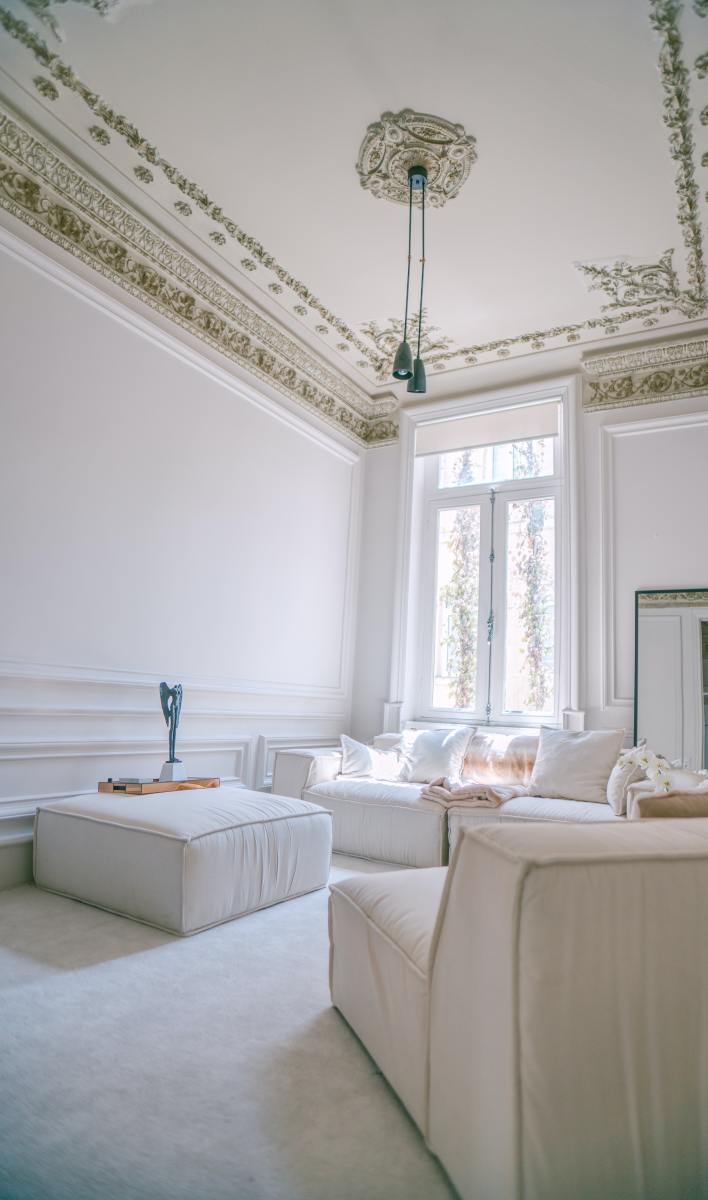 Crown molding gives your ceiling more character. It adds a hint of elegance.