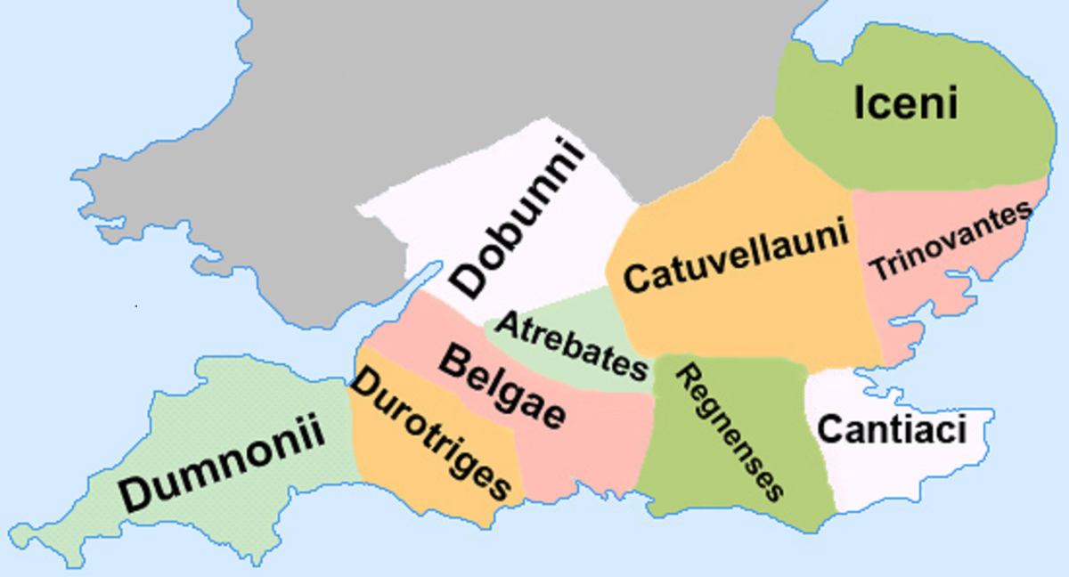 The Celtic tribes resident in southern England before and during the Roman era. The Dumnonii tribe populated the Kingdom of Dumnonia.