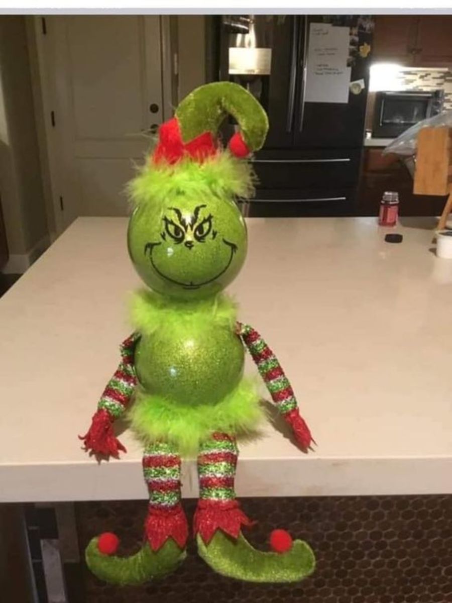 Easy Step By Step Dollar Store Fish Bowl Grinch 