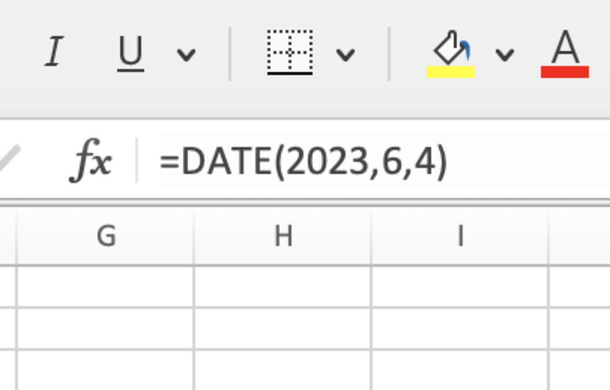 Here the DATE function is used to create a serial date with the date June 4th, 2023. 
