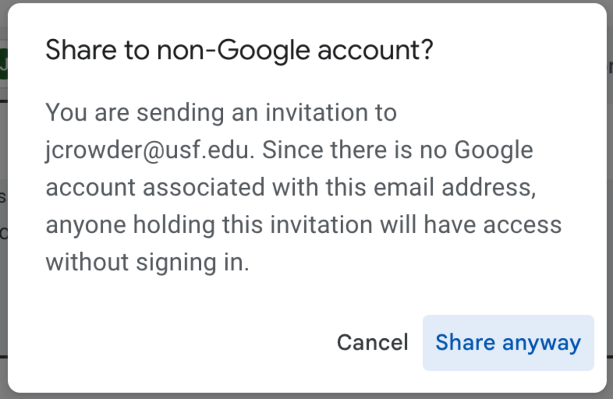 Share a Google Doc with a Non-Google User