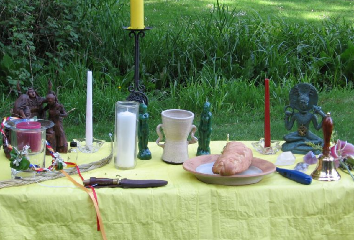 An example of a Wiccan altar.