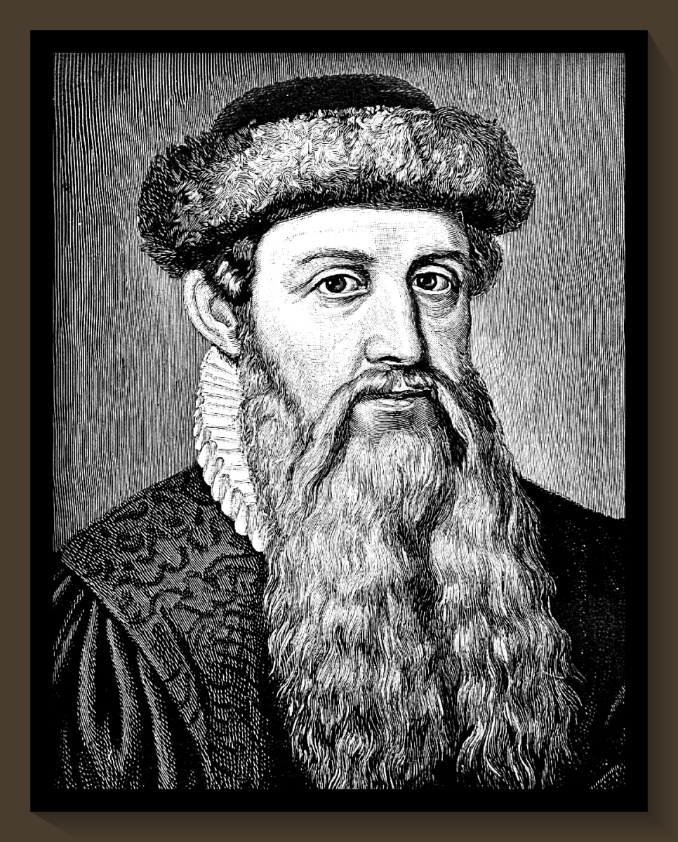 Johannes Gutenberg's invention of the movable type printing press allowed the Bible to be reproduced relatively cheaply, thus improving literacy rates throughout the West.