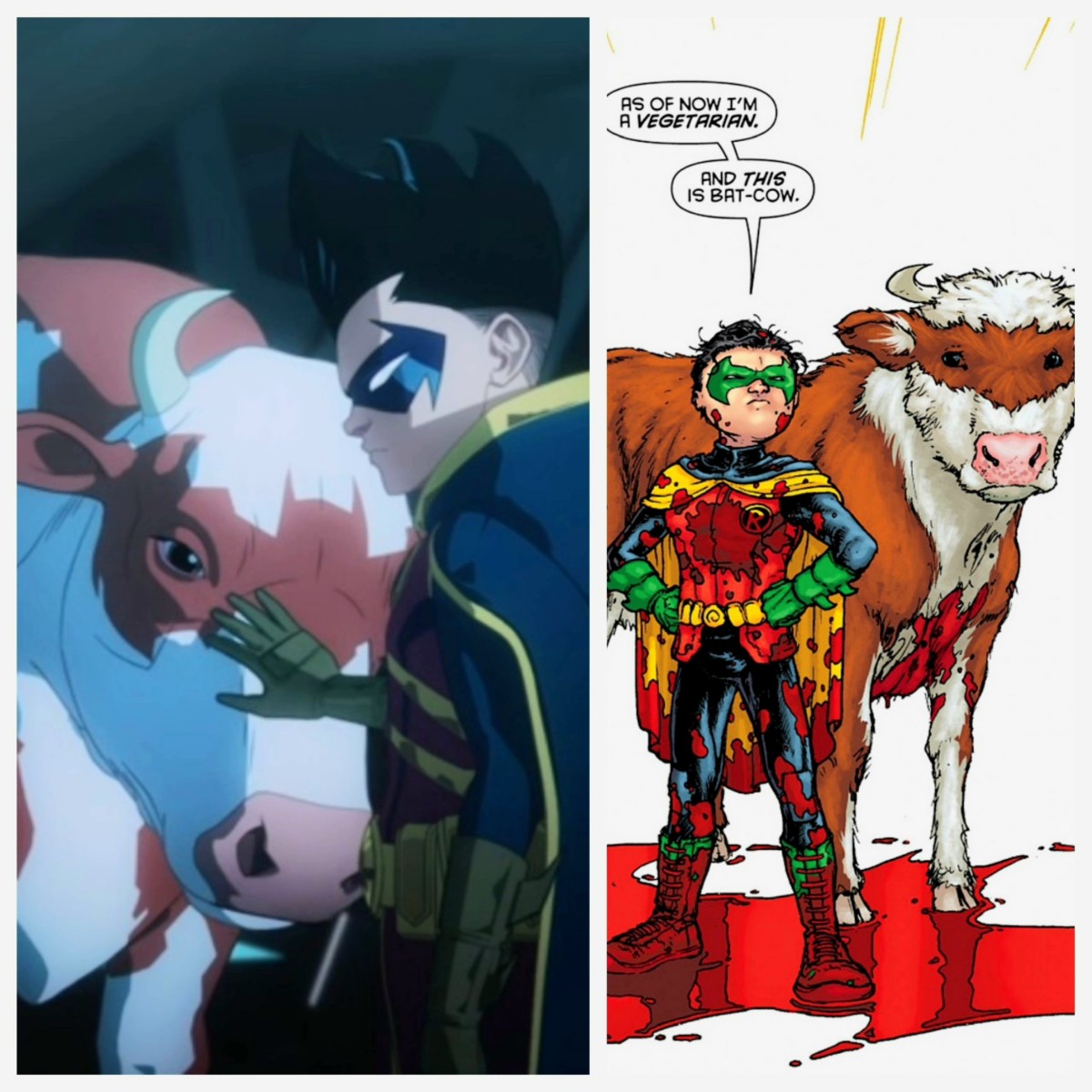Damian Wayne and his Bat Cow