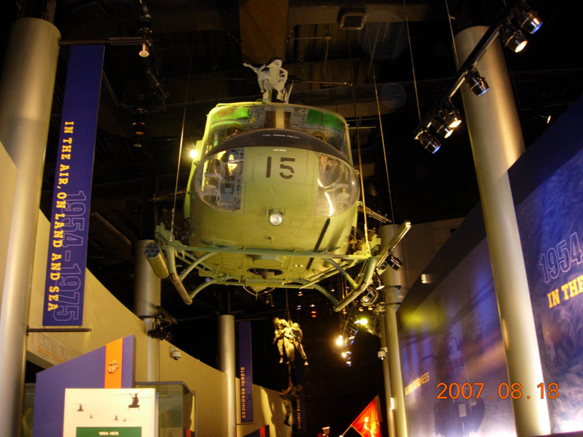 A huey helicopter at the Marine Corps Museum, Quantico, VA.